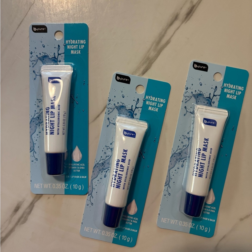 Hydrating Night Lip Mask - b•pure (3 Pack) - White & Teal